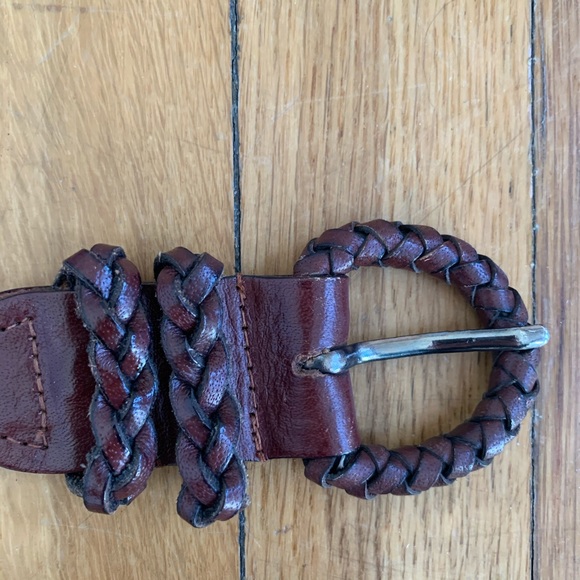 SOLD Anthropologie Dark Brown Woven Leather Belt L - Picture 2 of 4